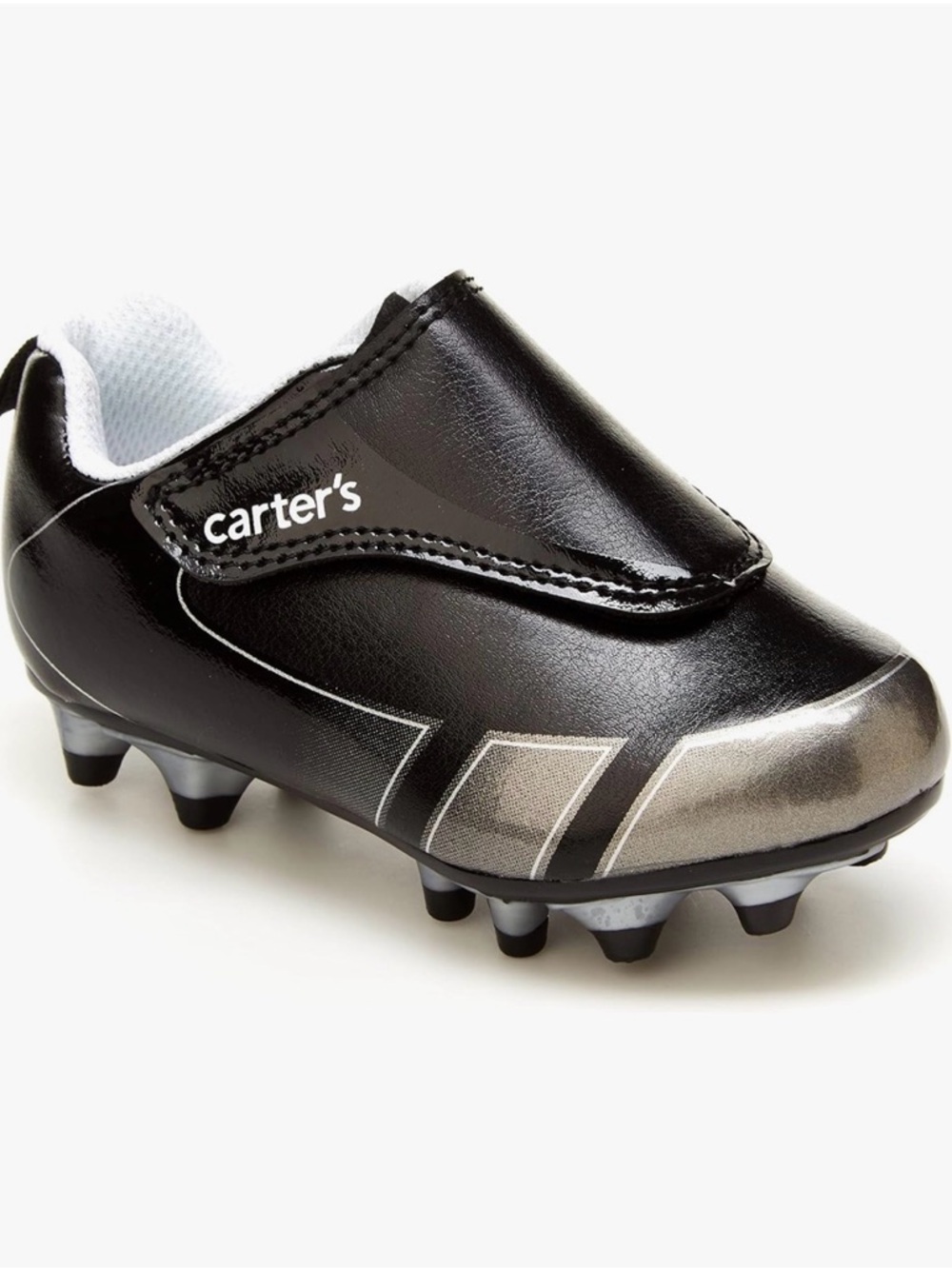 Carter's Black and Silver Kids Soccer Cleats